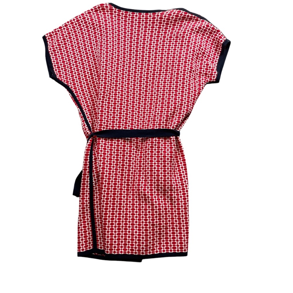 Pendleton Wrap Cardigan Medium Petite 100% Cotton Cap Sleeve Red White‎ Blue - Picture 5 of 5